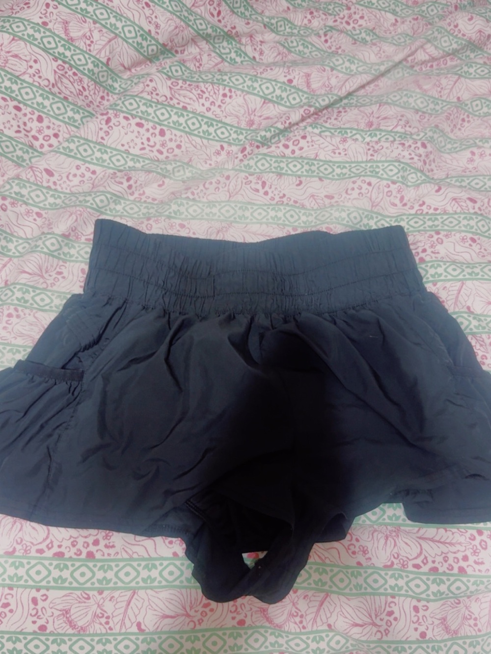 Free People Black High-Waist Athletic Shorts